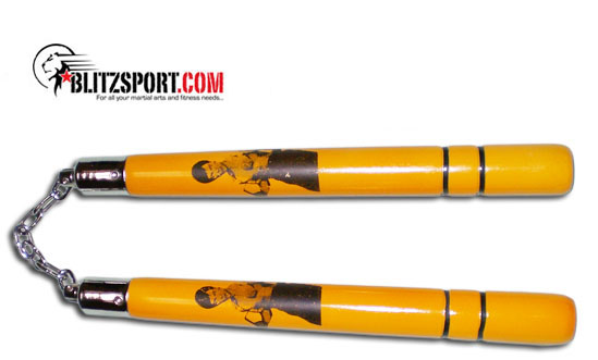 bruce lee yellow nunchucks