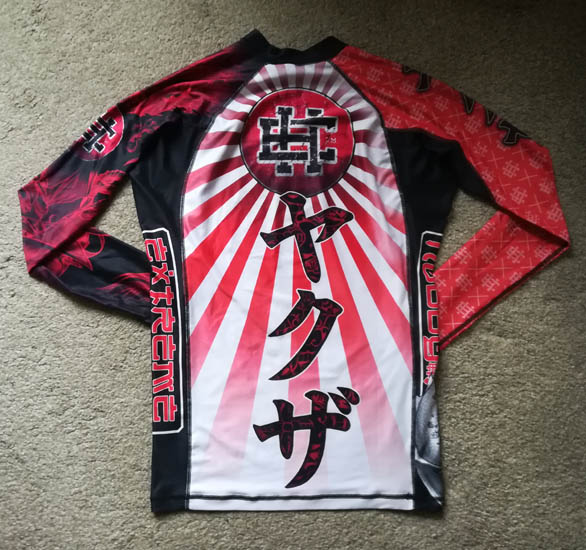 Back of Extreme Hobby Yakuza Dragon Rashguard