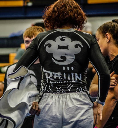 Nicholle is sponsored by British brand Raijin Fightwear. Photo credit: Janet Hutchinson Wohler