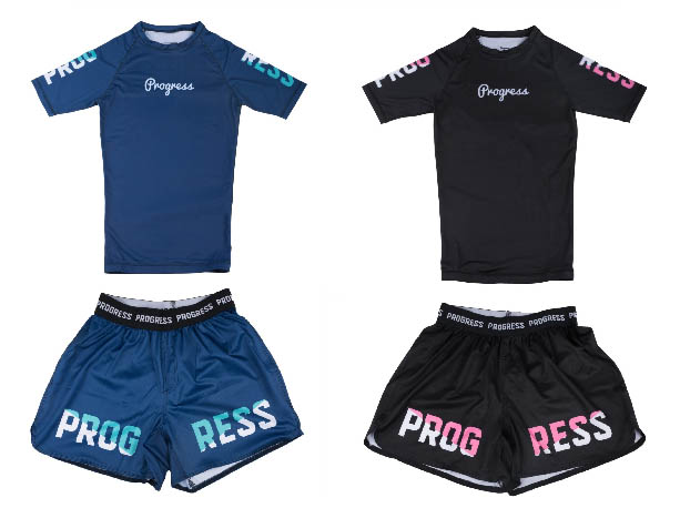 progress jiu jitsu rashguard and shorts
