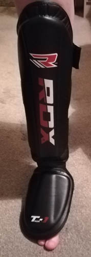 wearing rdx t1 shin guards